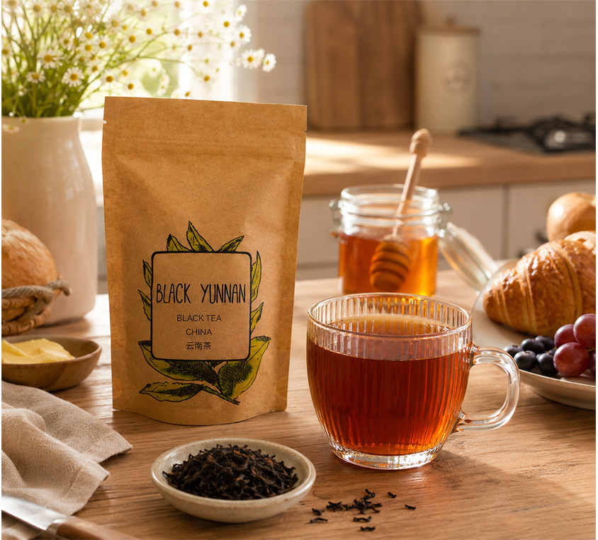 Black Yunnan OP Leo Tea w opakowaniu doypack
